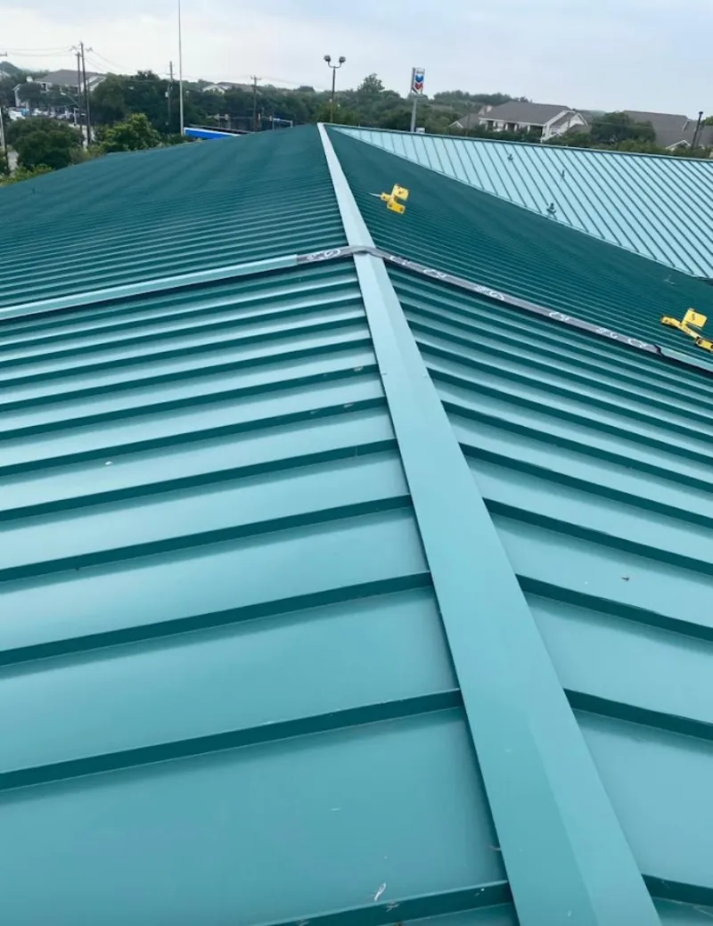 Green commercial metal roof ridge and valley for Metal Roof Repair in Gadsden